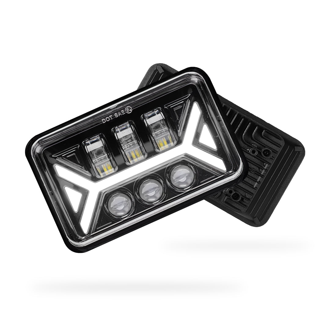 Universal 4 Pcs. 4x6" LED Headlights LH + RH