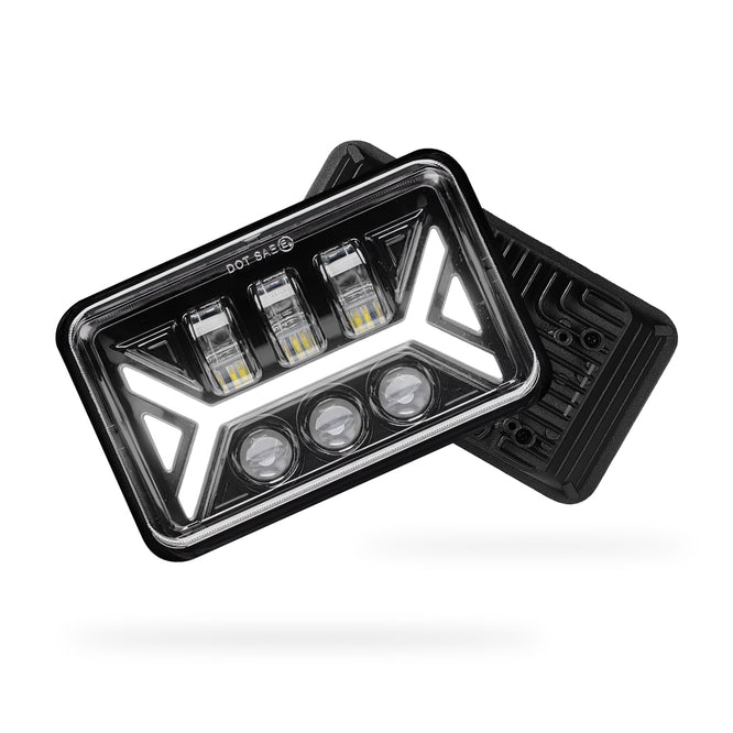 Universal 4 Pcs. 4x6" LED Headlights LH + RH
