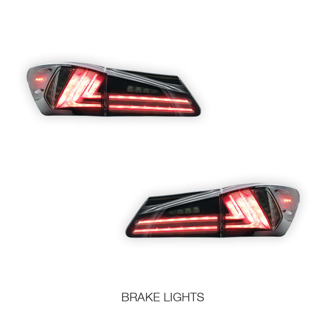 Lexus IS-F USE20 (2008 - 2015) Sequential Smoked Full LED Tail Lights LH + RH