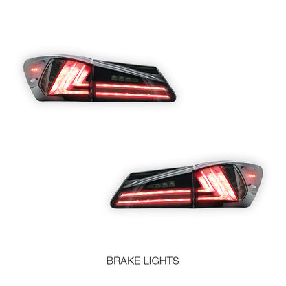 Lexus IS250 GSE20 / GSE30 (2006 - 2013) Sequential Smoked Full LED Tail Lights LH + RH