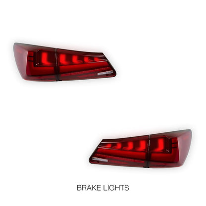 Lexus IS250 GSE20 (2006 - 2012) Nike Style Sequential Red Full LED Tail Lights LH + RH