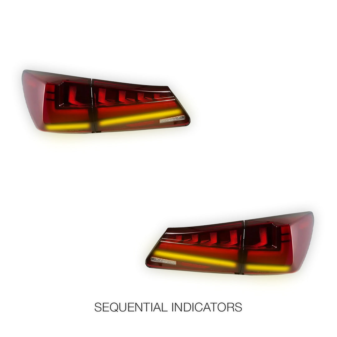 Lexus IS250 GSE20 (2006 - 2012) Nike Style Sequential Red Full LED Tail Lights LH + RH