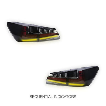 Lexus IS250 GSE20 (2006 - 2012) Nike Style Sequential Smoked Full LED Tail Lights LH + RH