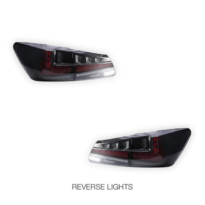 Lexus IS250 GSE20 (2006 - 2012) Nike Style Sequential Smoked Full LED Tail Lights LH + RH