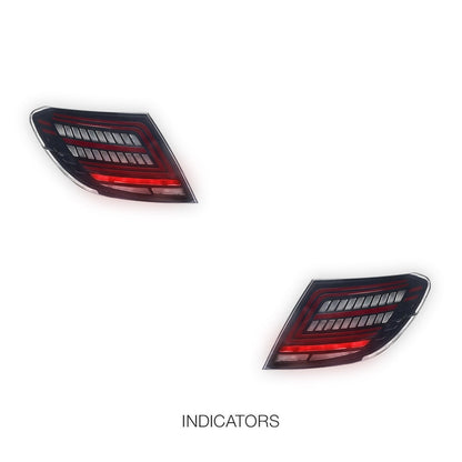 Mercedes-Benz C-Class W204 (2007 - 2014) Smoked Sequential Full LED Tail Lights LH + RH