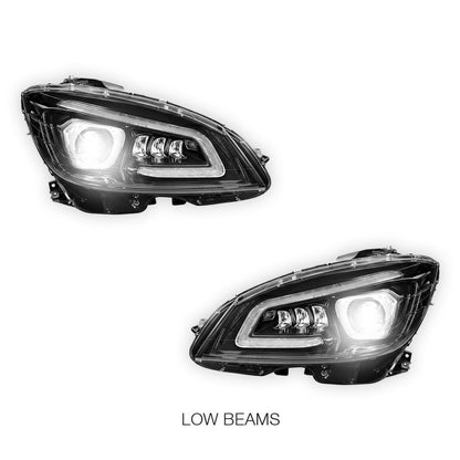 Mercedes-Benz C-Class W204 (2008- 2011) Xenon Laser LED DRL Projector Headlights LH + RH
