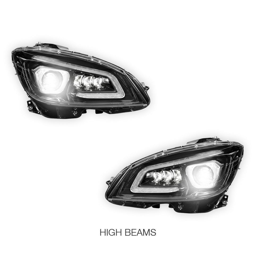 Mercedes-Benz C-Class W204 (2008- 2011) Xenon Laser LED DRL Projector Headlights LH + RH