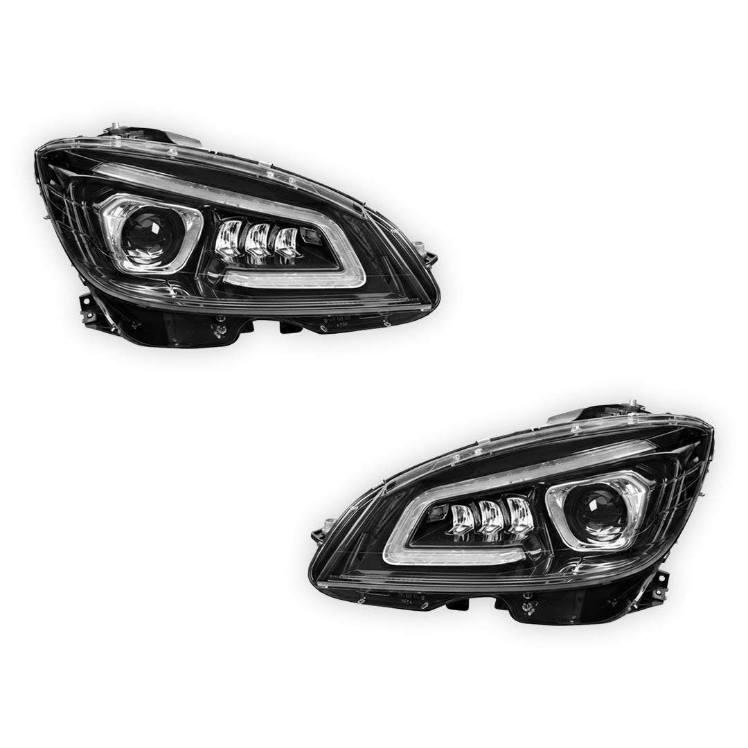 Mercedes-Benz C-Class W204 (2008- 2011) Xenon Laser LED DRL Projector Headlights LH + RH