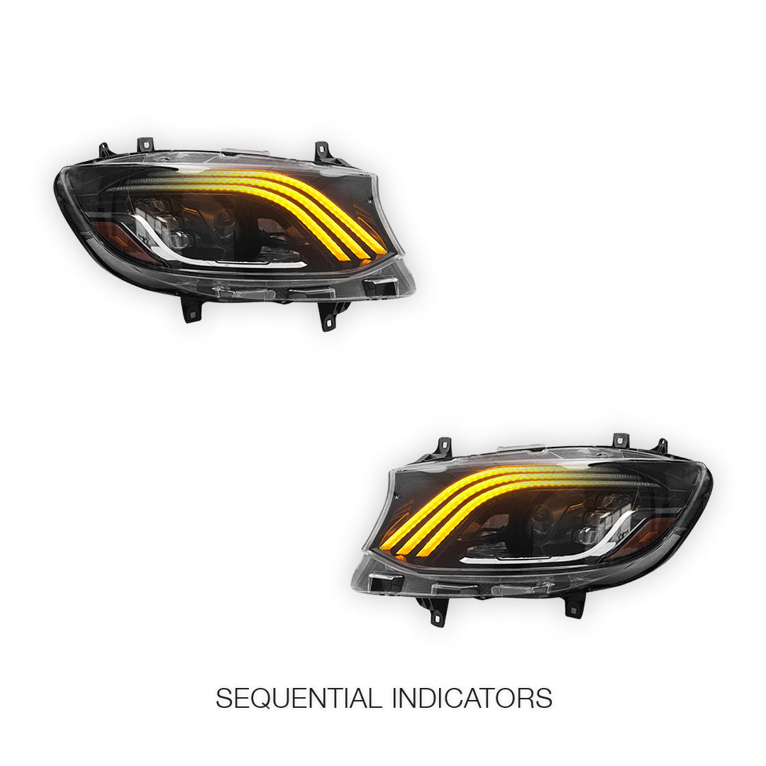 Mercedes-Benz Sprinter W907 (2019 - 2024) LED Sequential Projector Headlights LH + RH