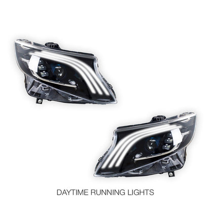 Mercedes-Benz Vito W447 (2014 - 2020) LED DRL Sequential Projector Headlights LH + RH