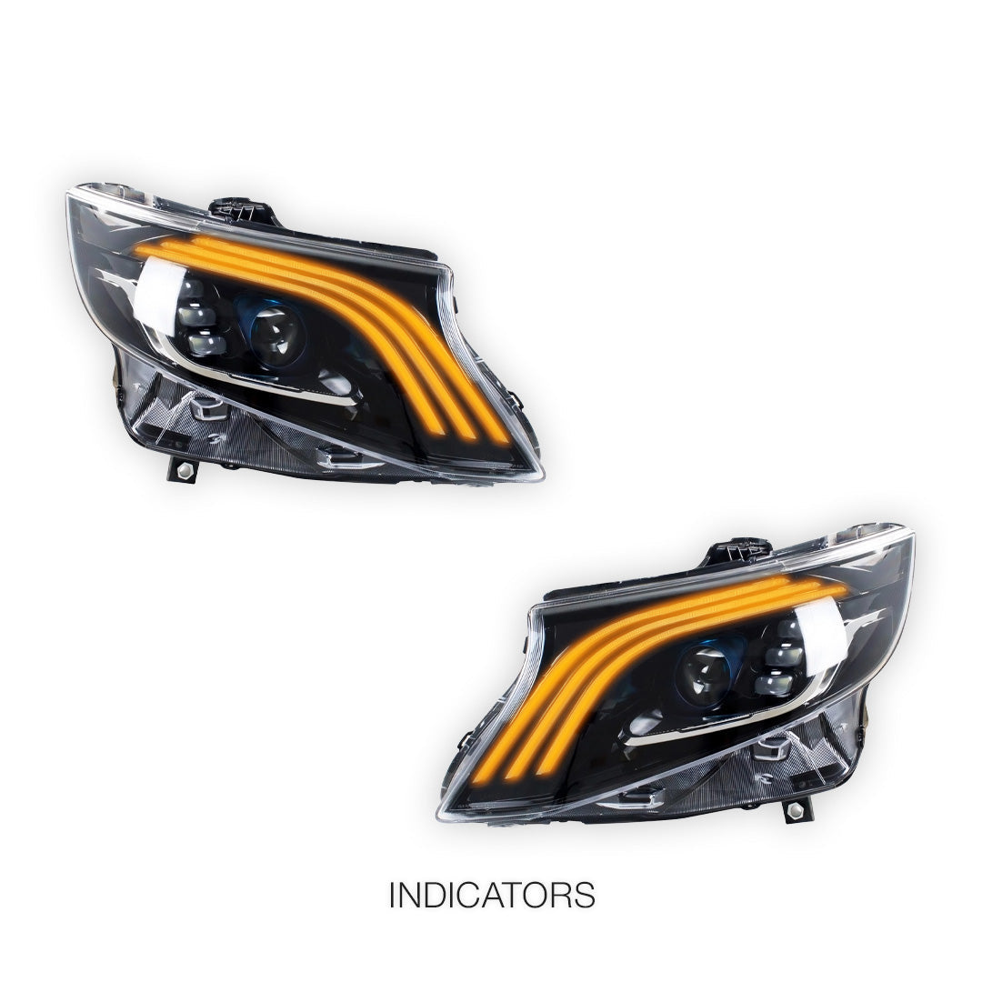 Mercedes-Benz Vito W447 (2014 - 2020) LED DRL Sequential Projector Headlights LH + RH