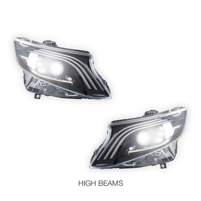 Mercedes-Benz Vito W447 (2014 - 2020) LED DRL Sequential Projector Headlights LH + RH