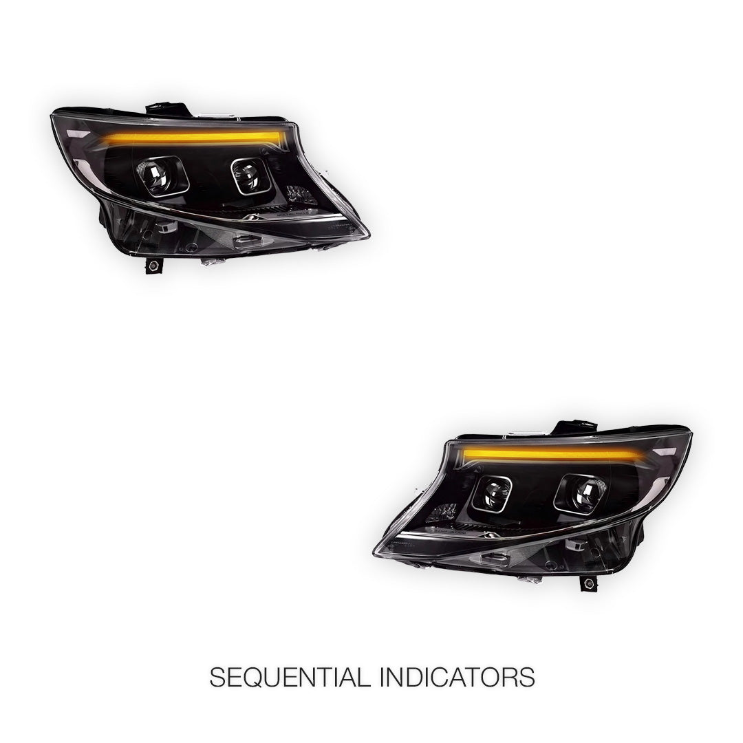 Mercedes-Benz Vito W447 (2015 - 2024) Crystal LED Style Sequential Projector Headlights LH + RH