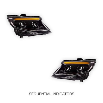 Mercedes-Benz Vito W447 (2015 - 2024) Crystal LED Style Sequential Projector Headlights LH + RH