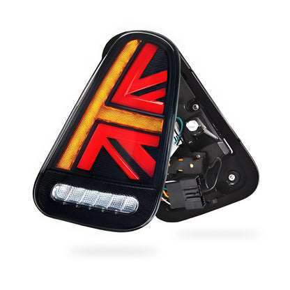 Mini Cooper R50 / R52 / R53 (2001 - 2006) Union Jack Style Sequential Smoked Full LED Tail Lights LH + RH
