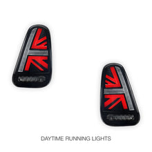 Mini Cooper R50 / R52 / R53 (2001 - 2006) Union Jack Style Sequential Smoked Full LED Tail Lights LH + RH