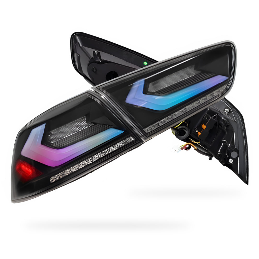Mitsubishi Lancer Evo X / CJ / CF (2008 - 2018) Smoked 3D RGB Sequential Tail Lights LH + RH