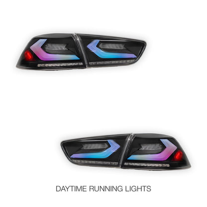 Mitsubishi Lancer Evo X / CJ / CF (2008 - 2018) Smoked 3D RGB Sequential Tail Lights LH + RH