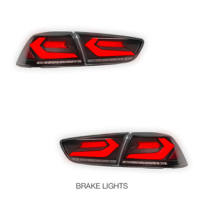 Mitsubishi Lancer Evo X / CJ / CF (2008 - 2018) Smoked 3D RGB Sequential Tail Lights LH + RH