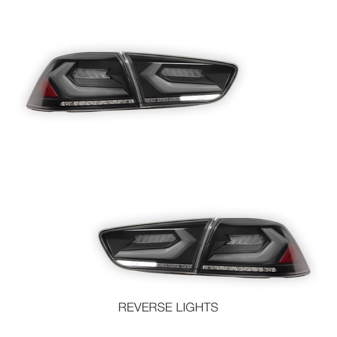 Mitsubishi Lancer Evo X / CJ / CF (2008 - 2018) Smoked 3D RGB Sequential Tail Lights LH + RH