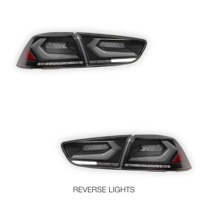 Mitsubishi Lancer Evo X / CJ / CF (2008 - 2018) Smoked 3D RGB Sequential Tail Lights LH + RH