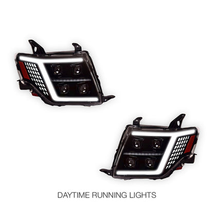 Mitsubishi Pajero NT / NW / NX (2009 - 2021) Quad Projector LED Style Sequential Indicator Headlights LH + RH