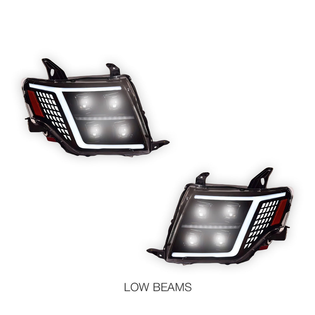 Mitsubishi Pajero NT / NW / NX (2009 - 2021) Quad Projector LED Style Sequential Indicator Headlights LH + RH