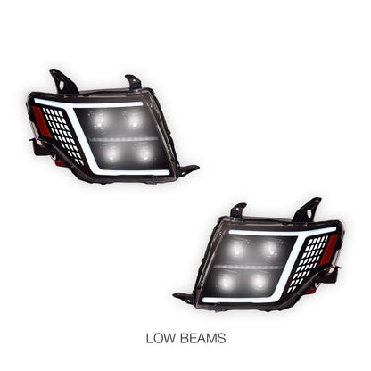 Mitsubishi Pajero NT / NW / NX (2009 - 2021) Quad Projector LED Style Sequential Indicator Headlights LH + RH