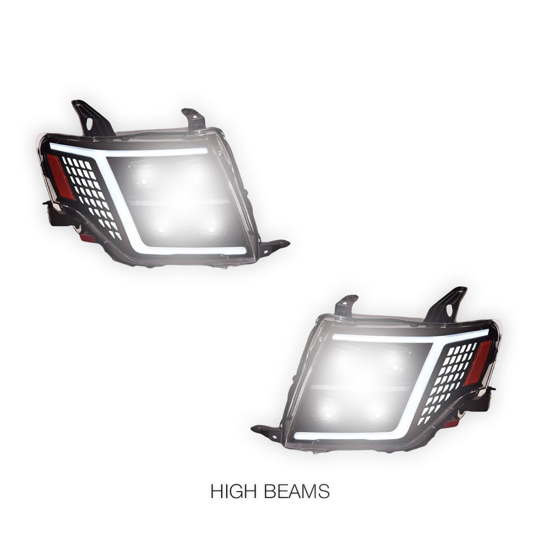Mitsubishi Pajero NT / NW / NX (2009 - 2021) Quad Projector LED Style Sequential Indicator Headlights LH + RH