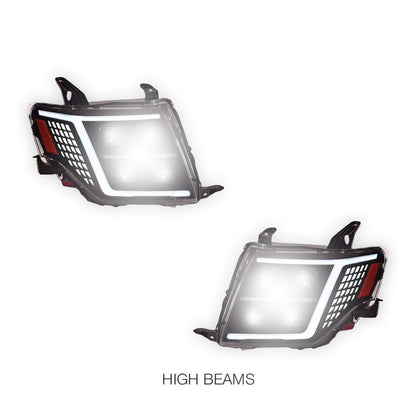 Mitsubishi Pajero NT / NW / NX (2009 - 2021) Quad Projector LED Style Sequential Indicator Headlights LH + RH