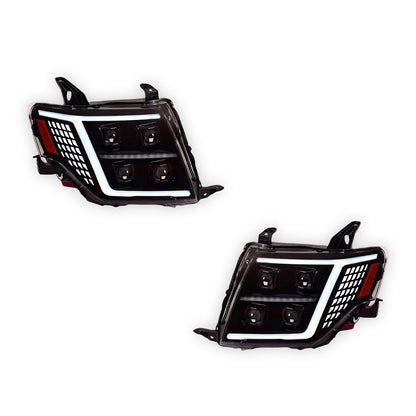 Mitsubishi Pajero NT / NW / NX (2009 - 2021) Quad Projector LED Style Sequential Indicator Headlights LH + RH
