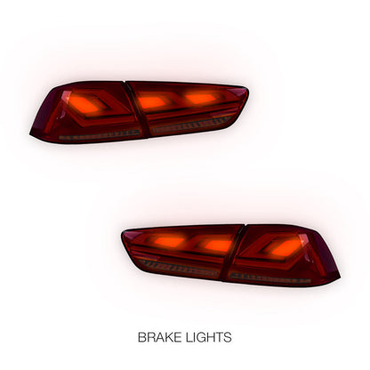 Mitsubishi Lancer Evo X / CJ / CF (2008 - 2018) Sequential Red LED Tail Lights LH + RH