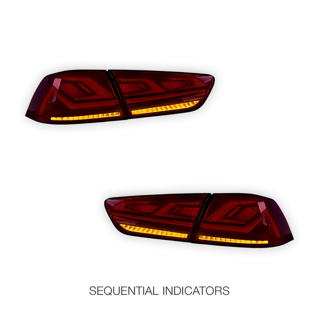 Mitsubishi Lancer Evo X / CJ / CF (2008 - 2018) Sequential Red LED Tail Lights LH + RH