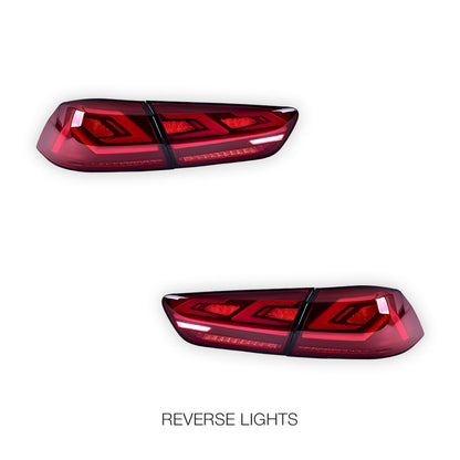 Mitsubishi Lancer Evo X / CJ / CF (2008 - 2018) Sequential Red LED Tail Lights LH + RH