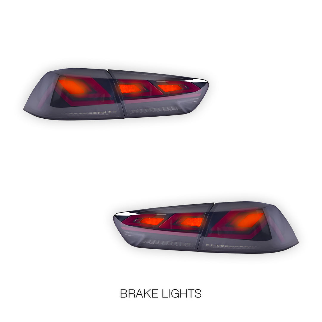 Mitsubishi Lancer Evo X / CJ / CF (2008 - 2018) Sequential Smoked LED Tail Lights LH + RH