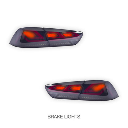 Mitsubishi Lancer Evo X / CJ / CF (2008 - 2018) Sequential Smoked LED Tail Lights LH + RH