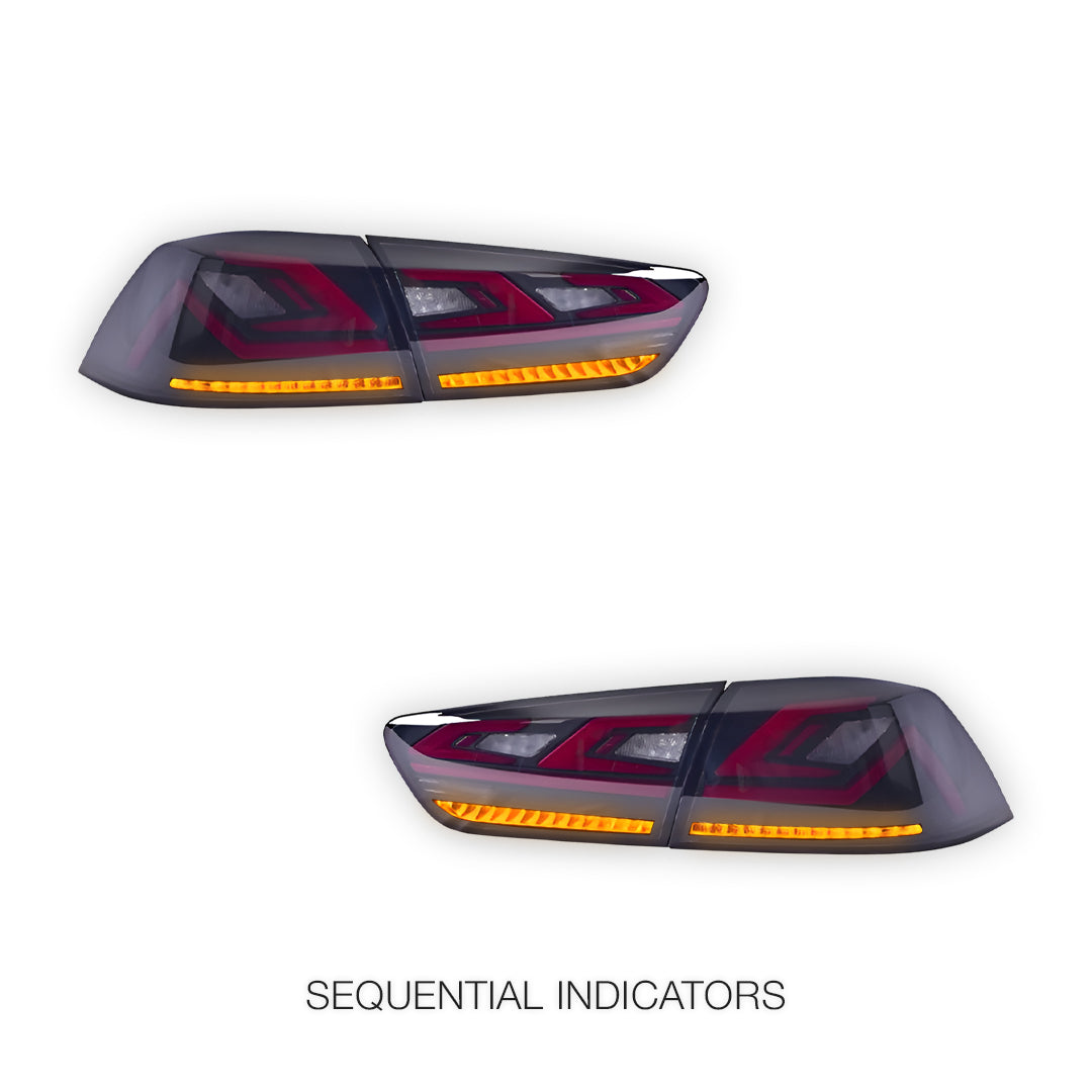 Mitsubishi Lancer Evo X / CJ / CF (2008 - 2018) Sequential Smoked LED Tail Lights LH + RH