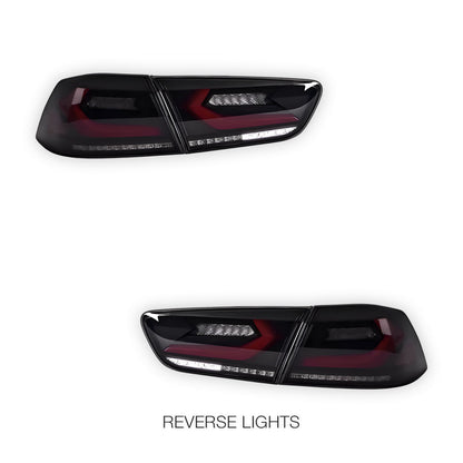 Mitsubishi Lancer Evo X / CJ / CF (2008 - 2018) Smoked 3D Sequential Tail Lights LH + RH
