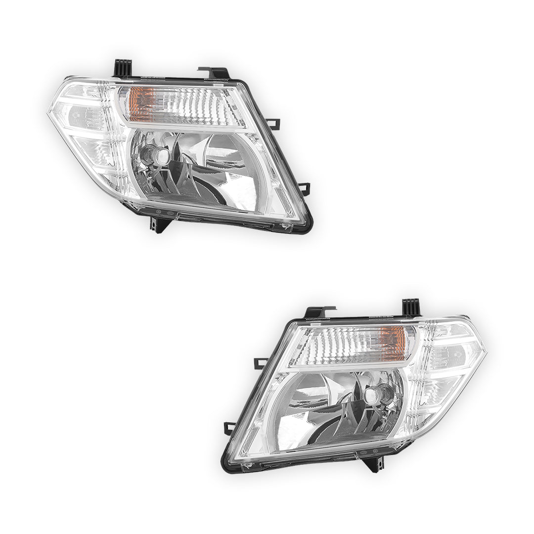 Nissan Navara D40 (2005 - 2015) Clear / Amber OEM Style Headlights LH + RH