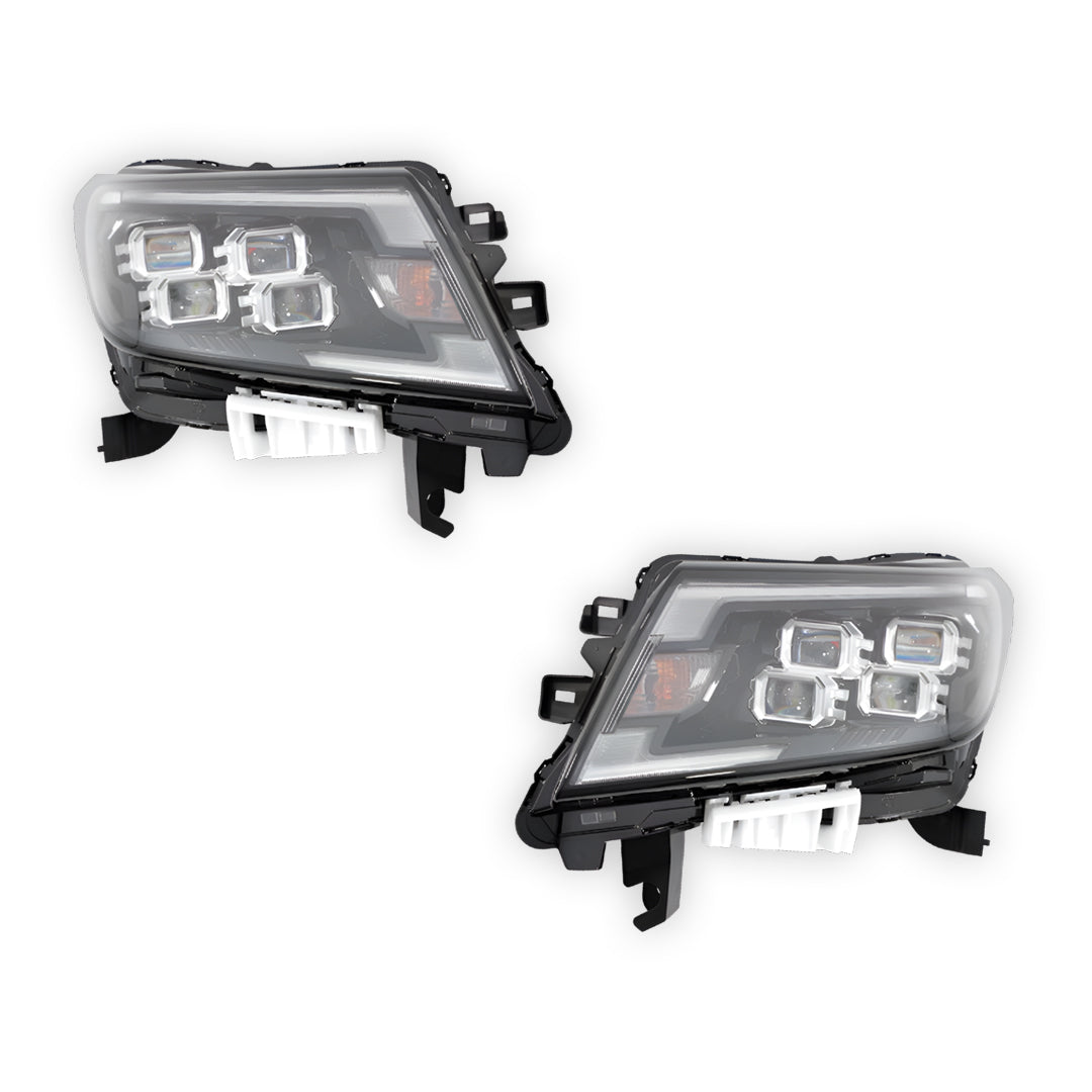 Nissan Navara D23 NP300 (2020 - 2025) Genuine Black LED Headlights LH + RH