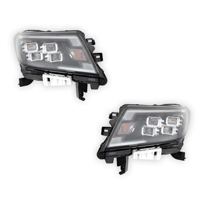 Nissan Navara D23 NP300 (2020 - 2025) Genuine Black LED Headlights LH + RH