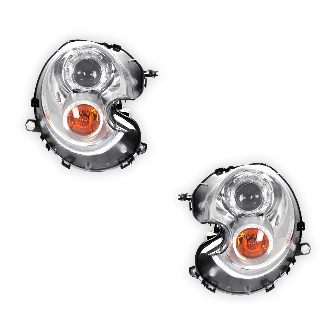 BMW  Cooper R56 (2007 - 2010) OEM Style Xenon Headlights With Amber Indicator LH + RH