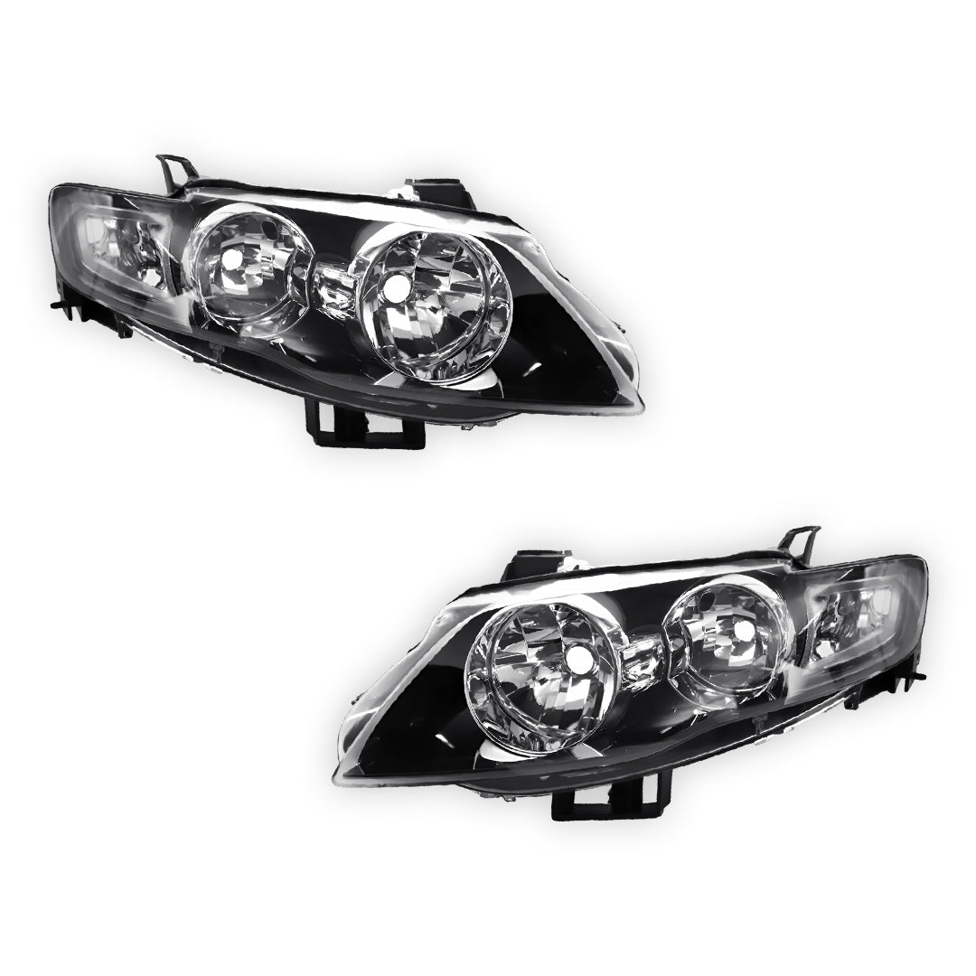 Ford Falcon FG Series 2 (2011 - 2014) Black OEM Style Non-Projector Headlights LH + RH