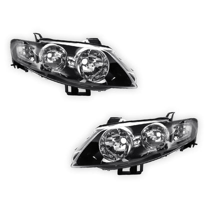 Ford Falcon FG Series 2 (2011 - 2014) Black OEM Style Non-Projector Headlights LH + RH