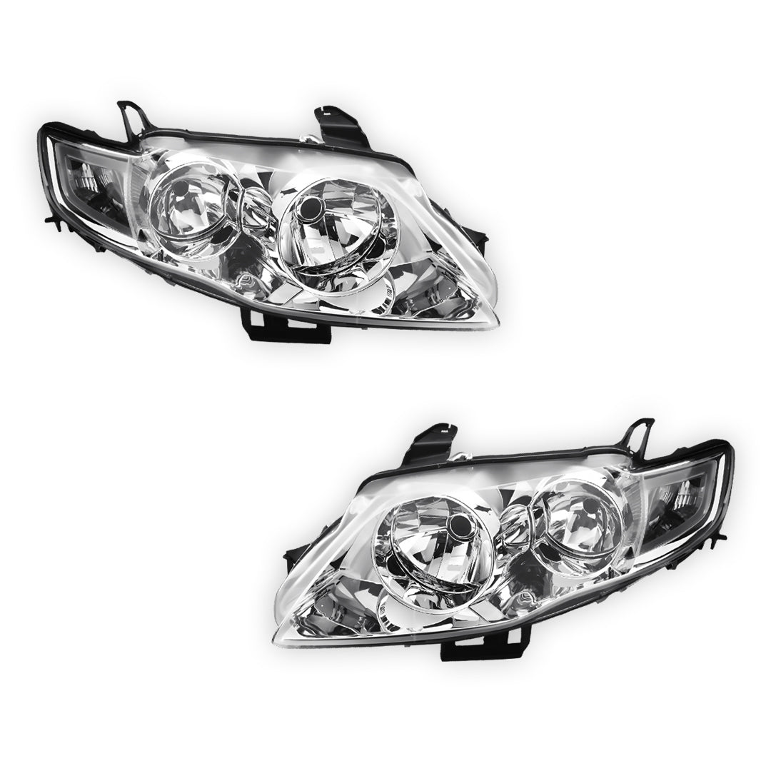 Ford Falcon FG Series 1 (2008 - 2011) Chrome OEM Style Headlights LH + RH