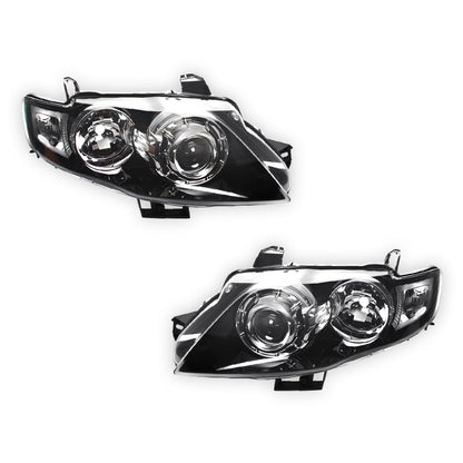 Ford Falcon FG Series 2 (2011 - 2014) Black OEM Style Projector Headlights LH + RH