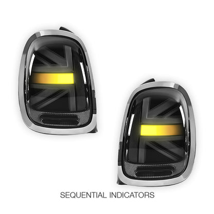 Mini Cooper F55 / F56 / F57 (2014 - 2018) Sequential Smoked Chrome LED Tail Lights LH + RH