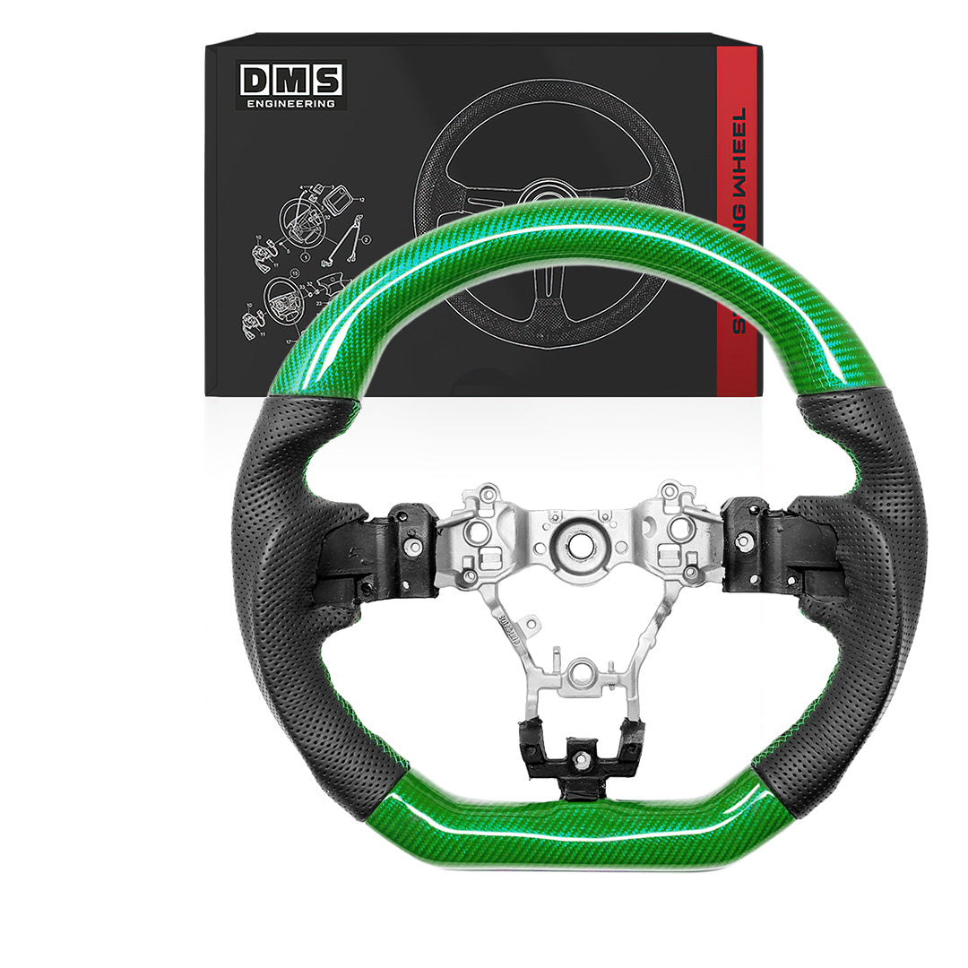 Subaru Levorg VM (2015 - 2021) Green Carbon Leather Green Stitching Steering Wheel