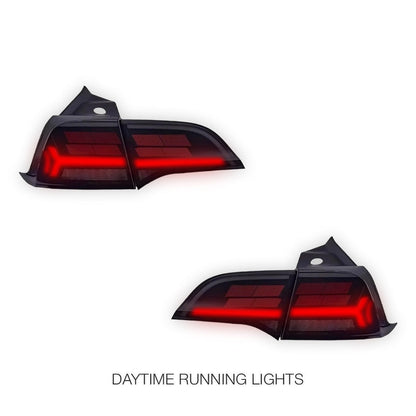 Tesla Model 3 Sedan (2019 - 2023) Sequential Tesla Logo Style Tail Lights LH + RH