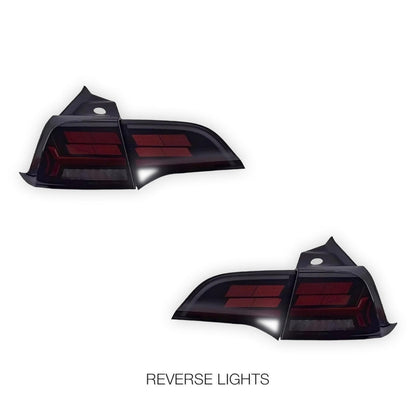 Tesla Model 3 Sedan (2019 - 2023) Sequential Tesla Logo Style Tail Lights LH + RH